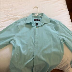 JF J.Ferrar Aqua Men's Casual Button Down Shirt